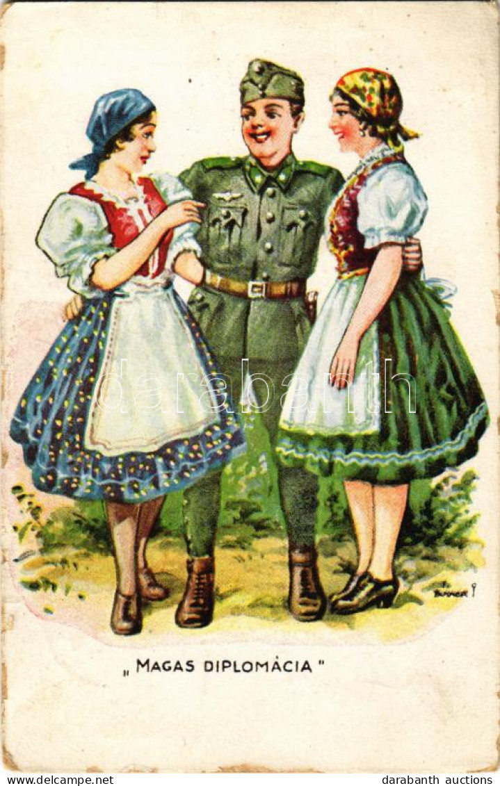 T3 1943 Magas Diplomácia. Második Világháborús Magyar Katonai Lap / WWII Hungarian Military Postcard (EK) - Sin Clasificación