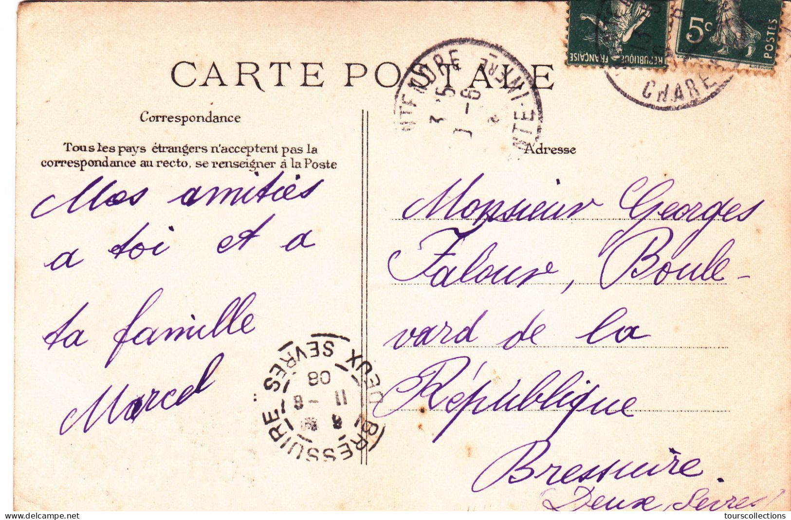 CPA 17 @ MONTENDRE - Un Souvenir De Montendre En 1908 - Montendre