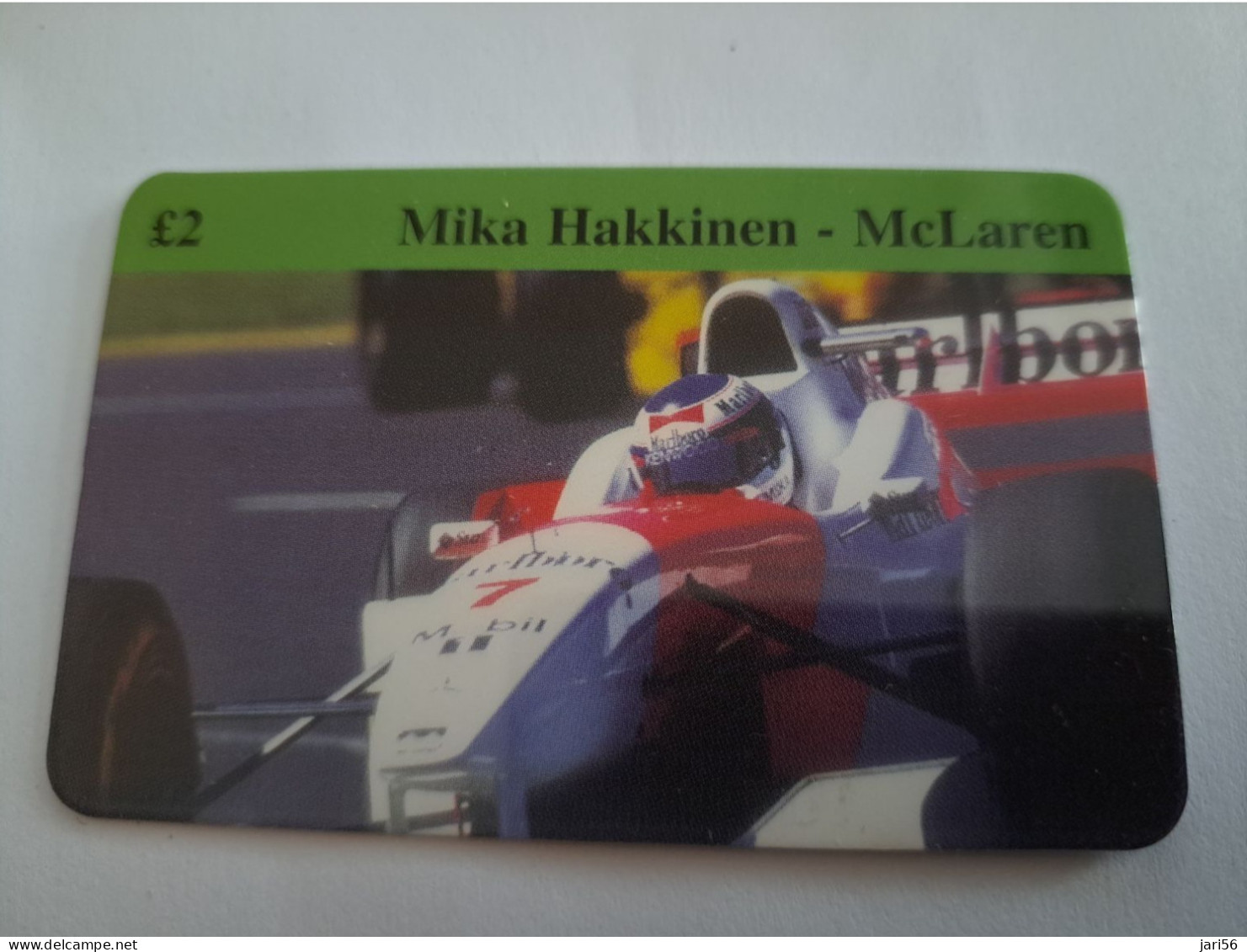 GREAT BRITAIN / 2 POUND  / RACE CAR/  MIKA HAKKINEN -  MC LAREN     /    PREPAID CARD/ USED   **15717** - Collections
