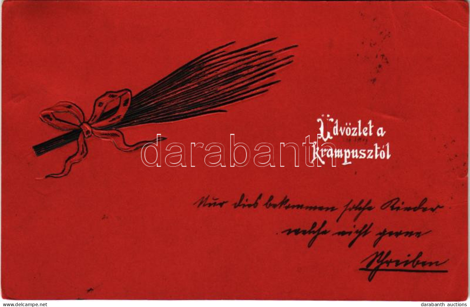 T2/T3 1905 Üdvözlet A Krampusztól! Virgács - Dombornyomott / Krampus Greeting, Embossed Birch (EK) - Unclassified