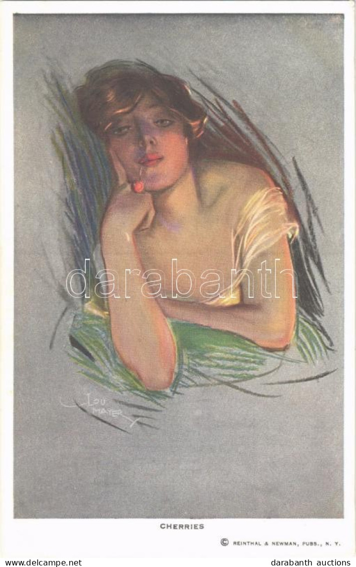 T2 1920 Cherries. Lady Art Postcard. Reinthal & Newman No. 510. S: Lou Mayer - Unclassified