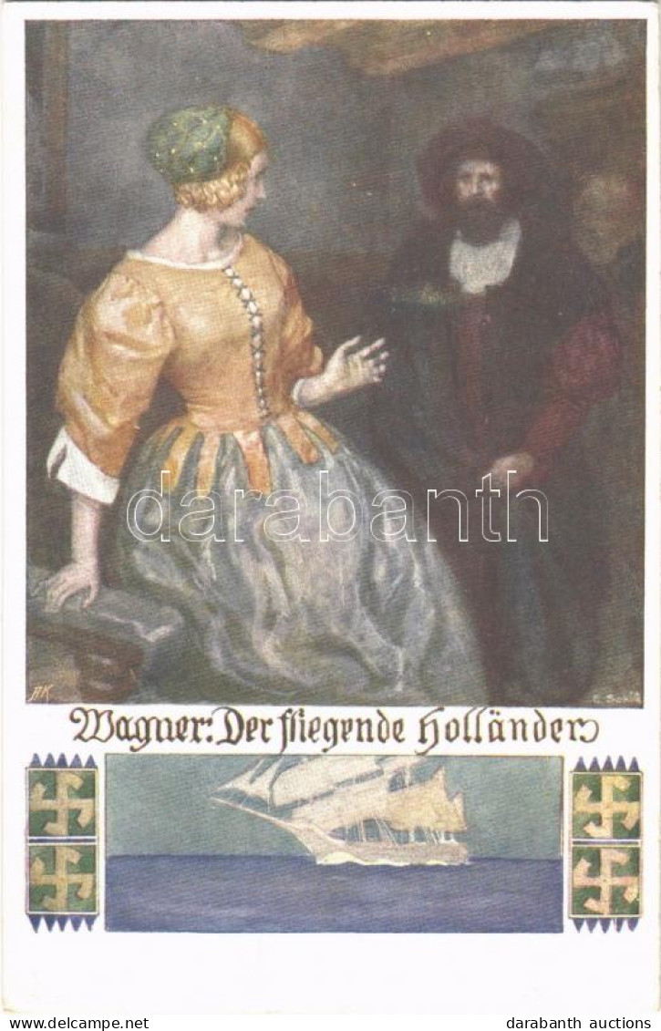 * T2 1920 Wagner "Der Fliegende Holländer" Art Postcard. B.K.W.I. 438-2. Artist Signed - Ohne Zuordnung