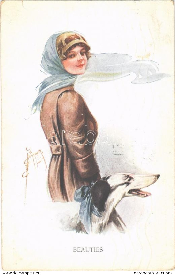 T2/T3 1914 Beauties. Lady With Dog. Series No. 2024/2. S: Court Barber (EK) - Unclassified