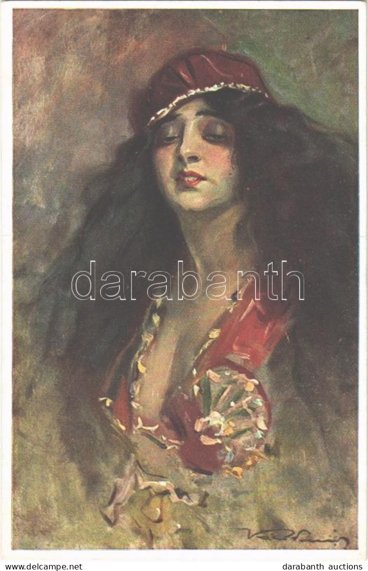 * T2 1920 Tanulmányfej. Magyar Rotophot Társaság No. 68. / Studienkopf / Hungarian Lady Art Postcard S: Kiss Rezső - Non Classés