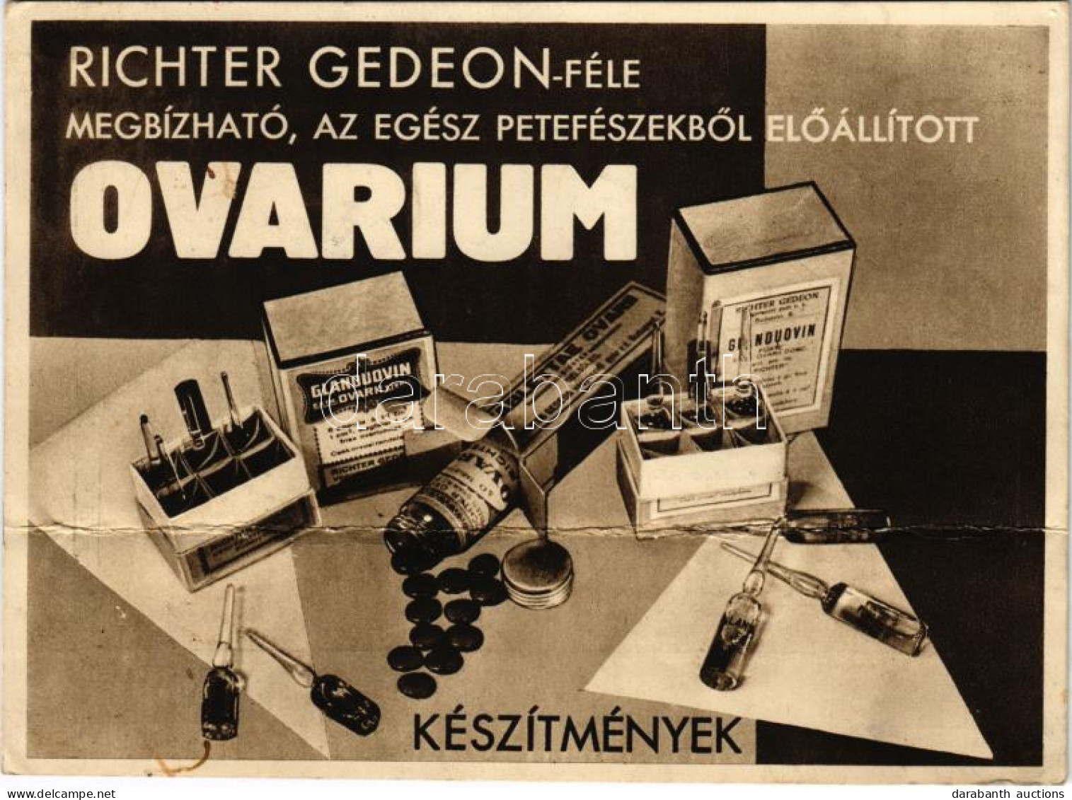 T4 1934 Richter Gedeon-féle Megbízható, Az Egész Petefészekből Előállított Ovarium Készítmények - Gyógyszer Reklám / Med - Unclassified