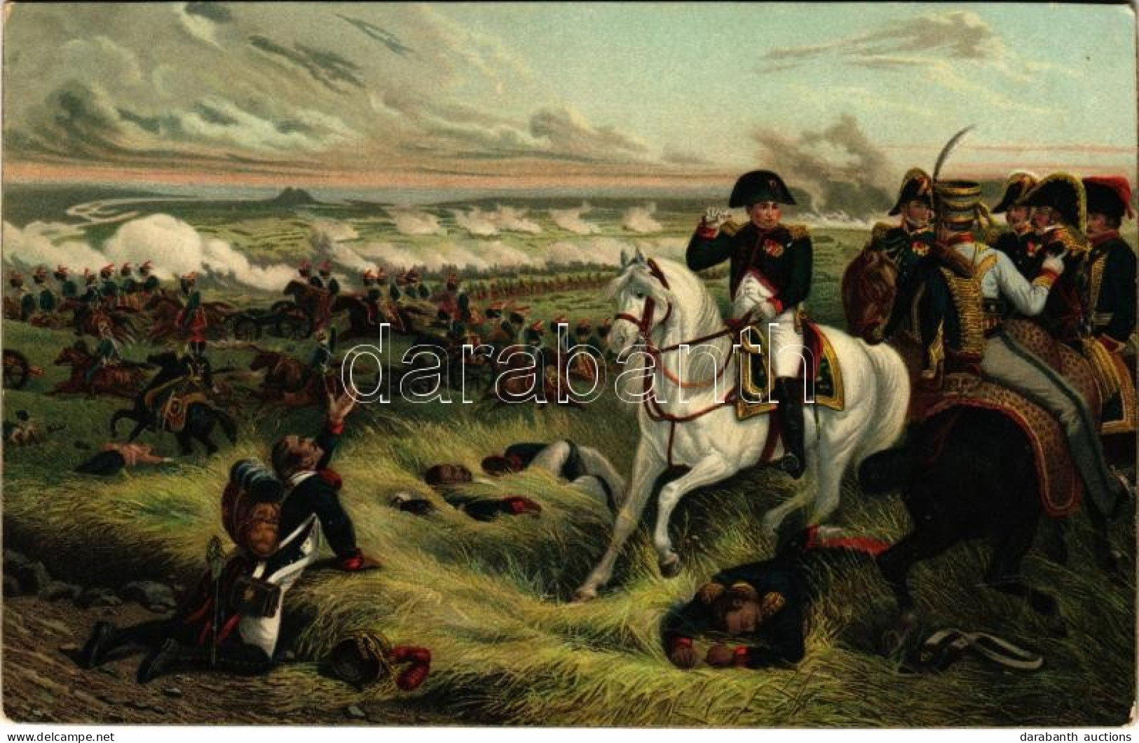 ** T3/T4 Napoleon Bonaparte. The Battle Of Wagram. Stengel Litho S: Bellangé (ázott / Wet Damage) - Zonder Classificatie