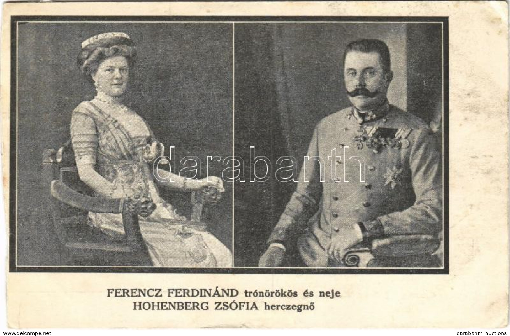 T4 1915 Ferenc Ferdinánd Trónörökös és Neje Hohenberg Zsófia Hercegnő. Grindlinger J. Kiadása / Archduke Franz Ferdinand - Ohne Zuordnung