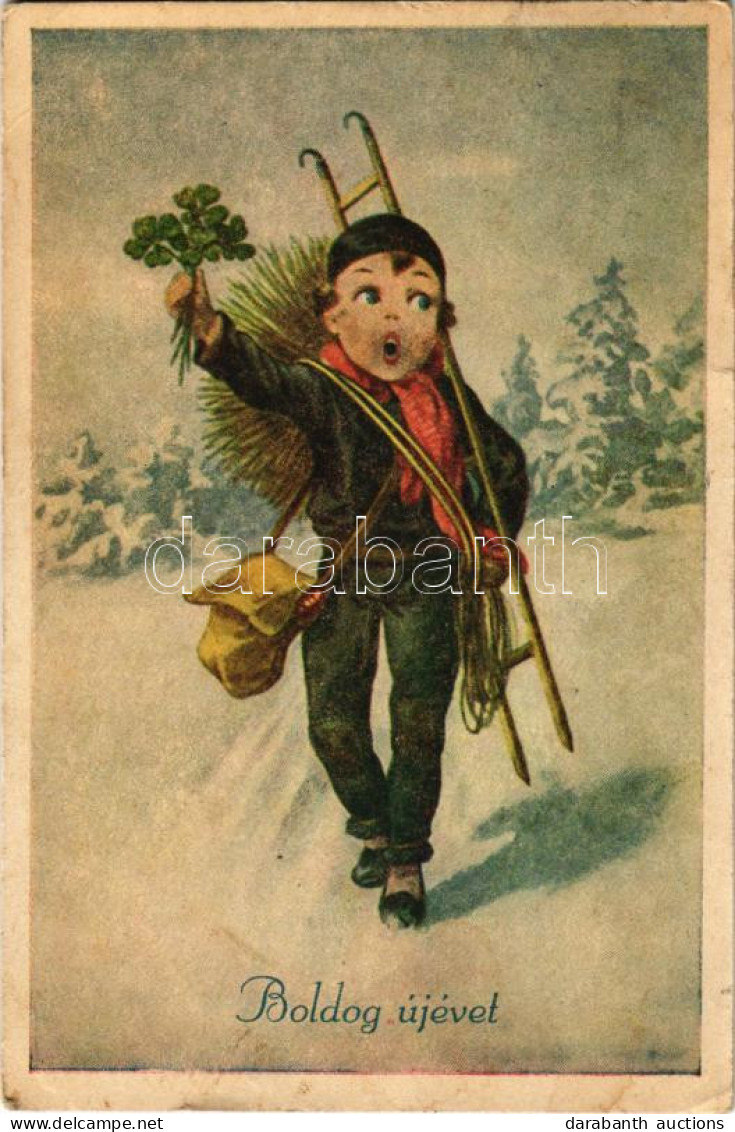 T2/T3 1940 Boldog újévet! Kéményseprő / New Year Greeting, Chimney Sweeper (EK) - Ohne Zuordnung
