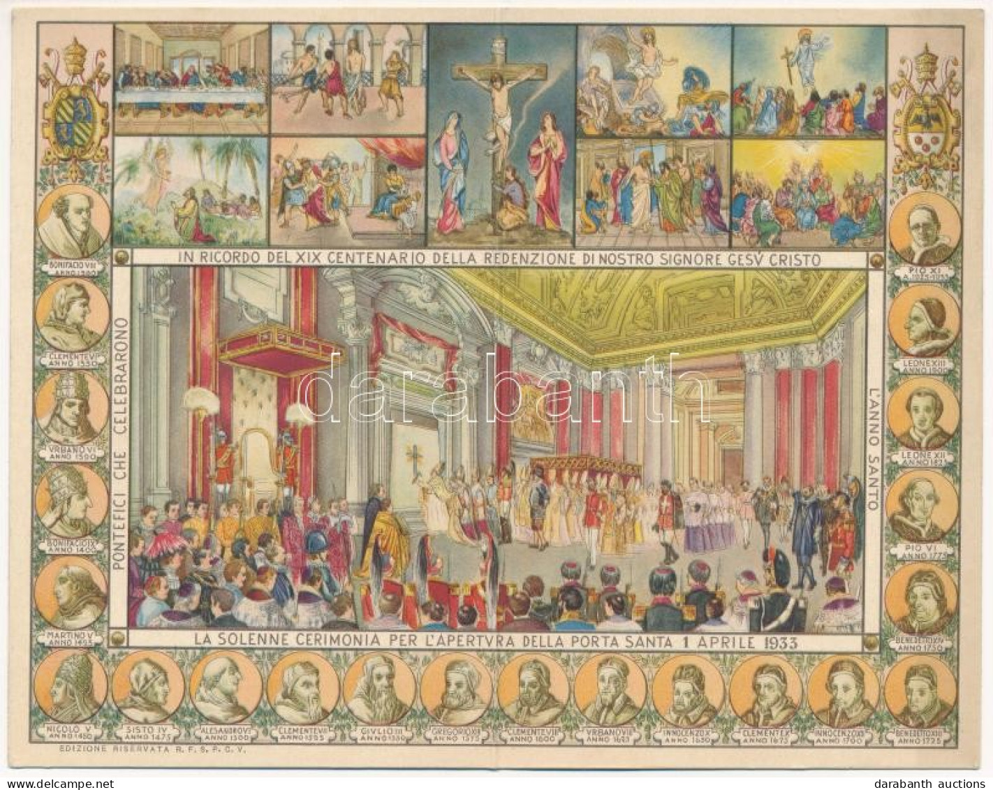 * T2/T3 Pio XI / Holy Year Of 1933. Pope Pius XI. Folding Art Postcard (EK) - Zonder Classificatie
