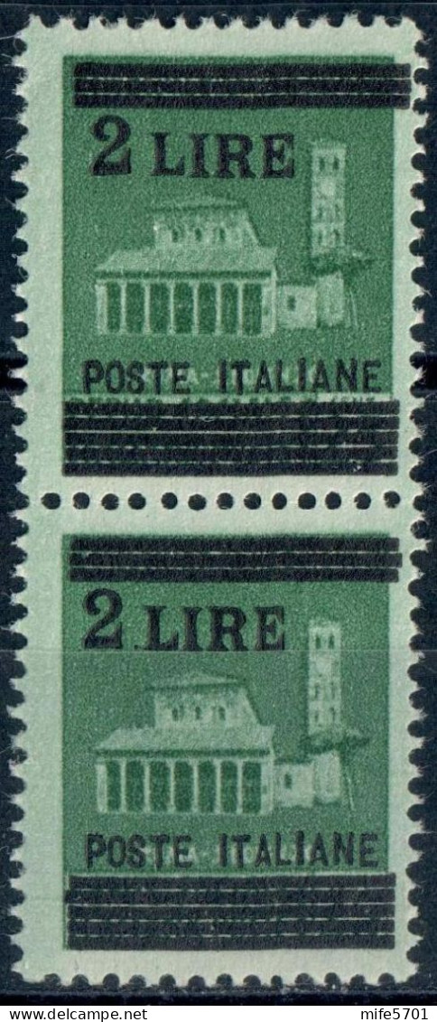 LUOGOTENENZA 1945 COPPIA MONUMENTI DISTRUTTI SOPR.L. 2 / C. 25 - NUOVI MNH ** SASSONE 525 - Neufs