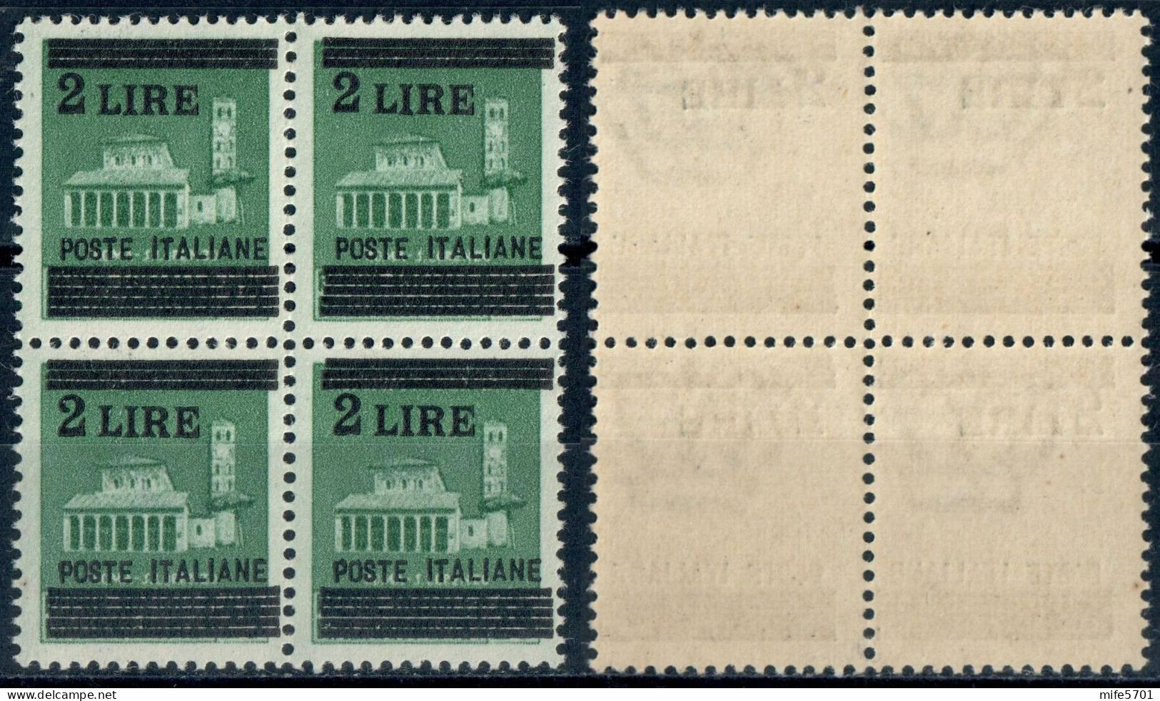 LUOGOTENENZA 1945 QUARTINA MONUMENTI DISTRUTTI SOPR.L. 2 / C. 25 - NUOVI MNH ** SASSONE 525 - Neufs