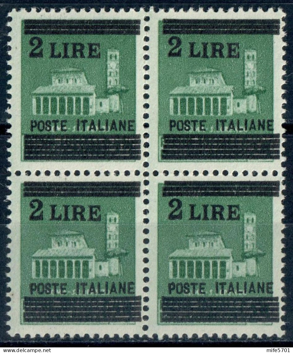 LUOGOTENENZA 1945 QUARTINA MONUMENTI DISTRUTTI SOPR.L. 2 / C. 25 - NUOVI MNH ** SASSONE 525 - Neufs