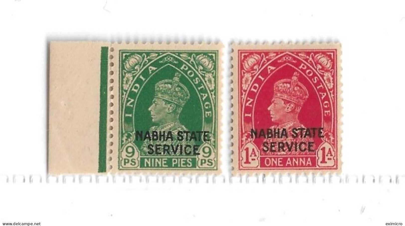 INDIA - NABHA 1938 OFFICIALS SET SG O53/O54  UNMOUNTED MINT Cat £37 - Nabha