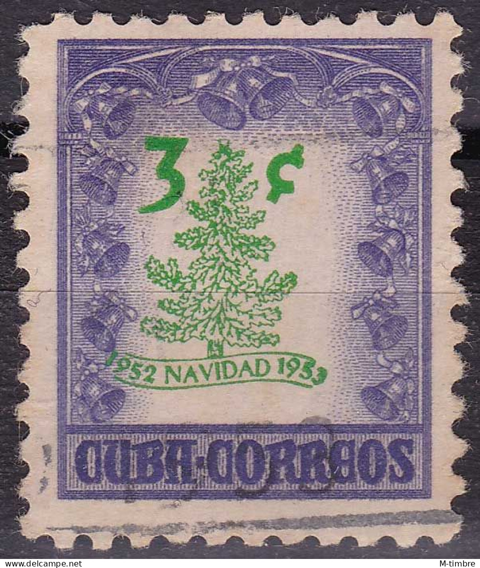 Cuba YT 382 Mi 357 Année 1952 (Used °) Arbre De Noël - Sapin - Cloche - Oblitérés