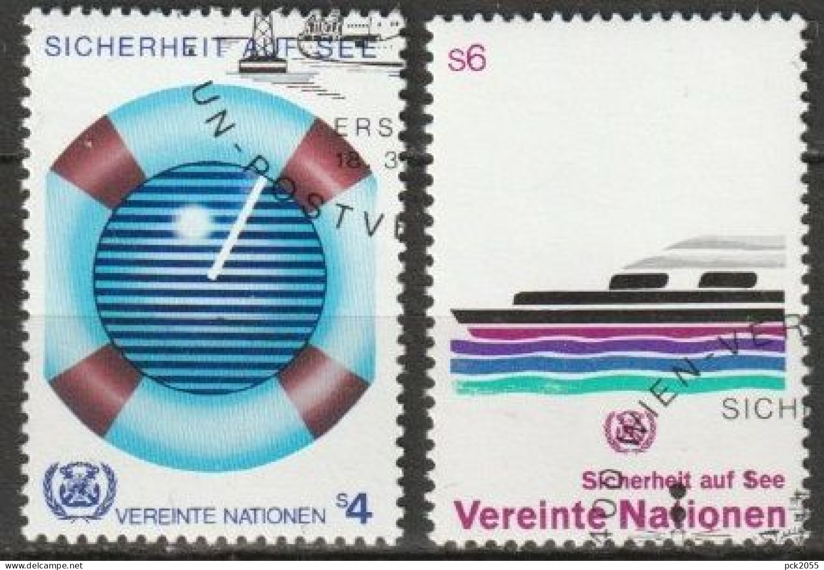 UNO Wien 1983 MiNr.30 - 31 O Gest. Sicherheit Auf See ( 5758 ) - Usados