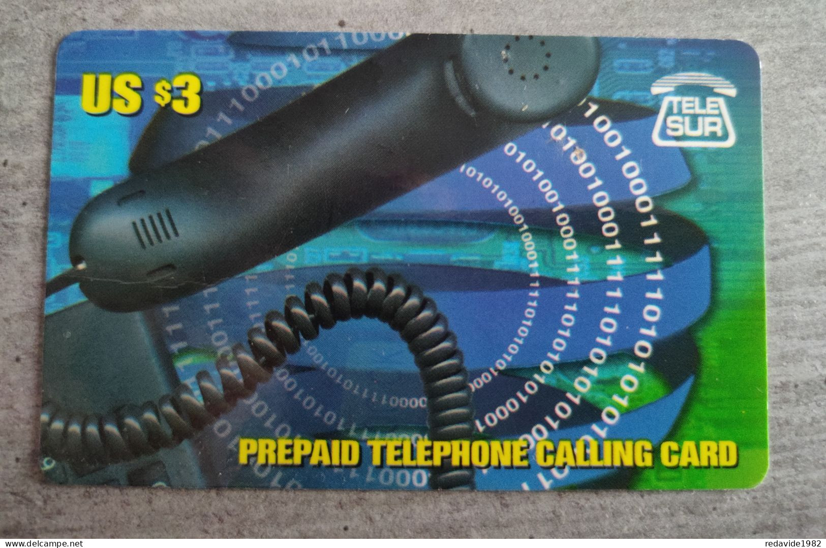 Suriname Telesur - SR-TLS-PTCC-0007A Phone Horn $3 (Value In Black Square) - Suriname
