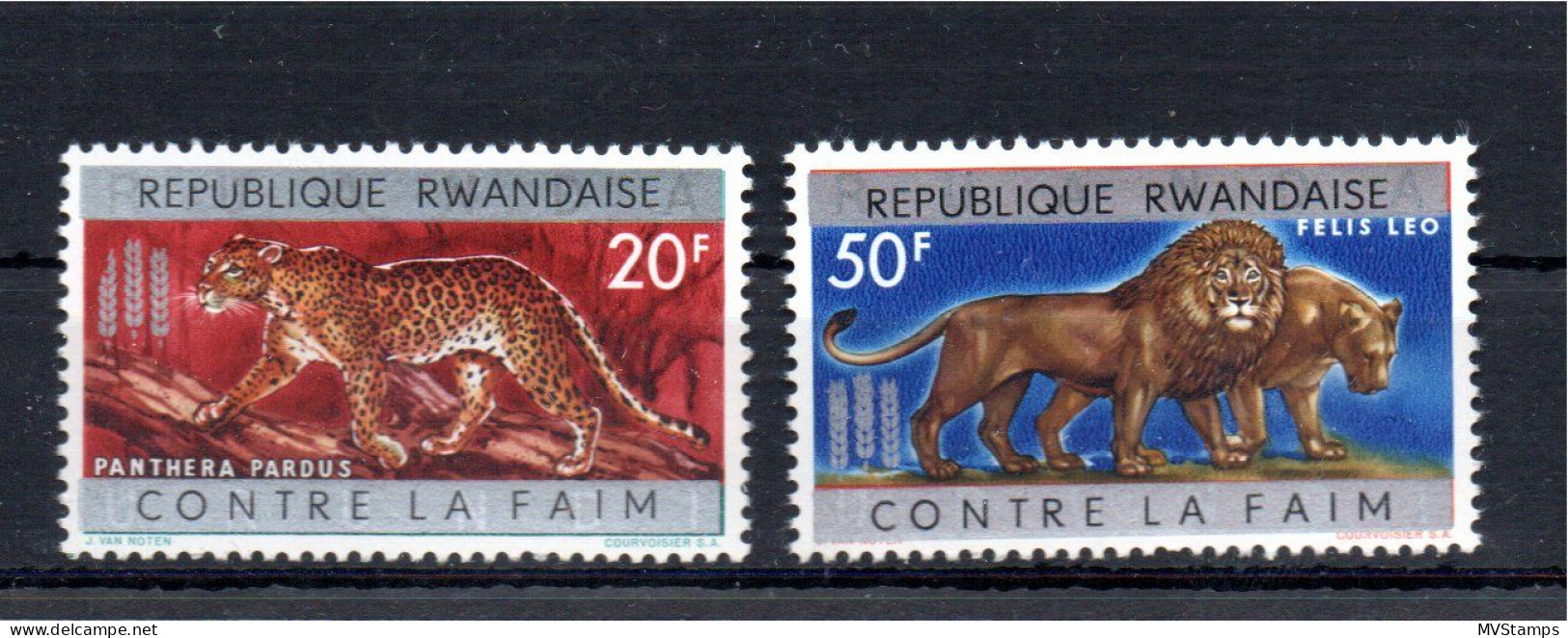 Rwanda 1963 Old NOT ISSUED Stamps Lion/Panther (I/II) Nice MNH - Neufs