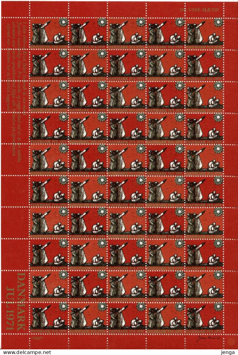 Denmark; Christmas Seals.  Full Sheet 1971; MNH(**) - Volledige & Onvolledige Vellen