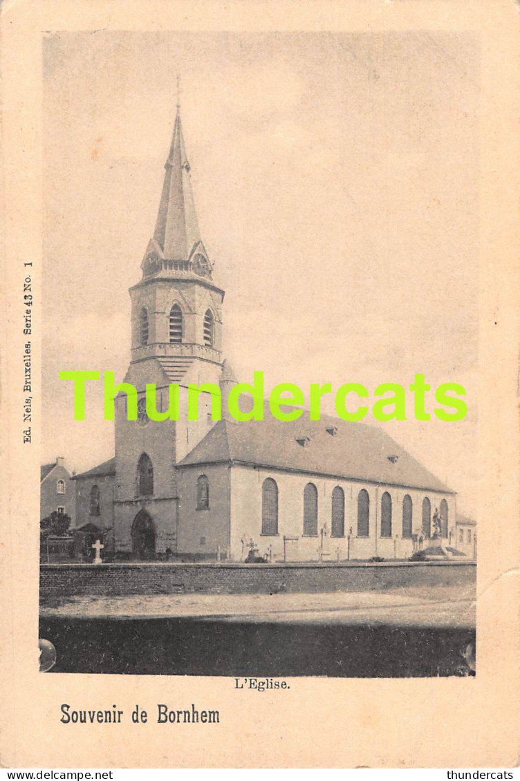 CPA BORNEM BORNHEM L'EGLISE SOUVENIR DE NELS SERIE 43 NO 1  - Bornem