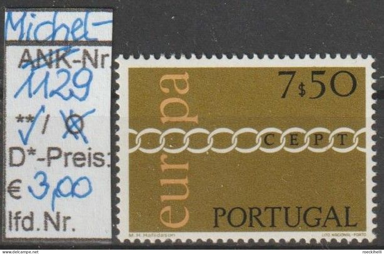 1971 - PORTUGAL - SM "Europa - Kettensymbol" 7,50 E Mehrf. - O Gestempelt - S.Scan (port 1129) - Neufs