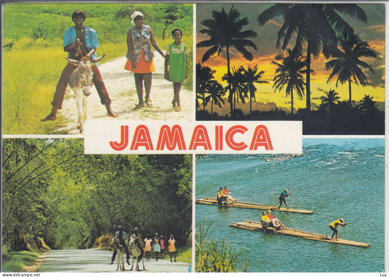 JAMAICA - Multi View,  Friendly People, Beautiful Sunsets, Rich Forests, Rushing River,  Used,  Nice Stamp - Jamaïque