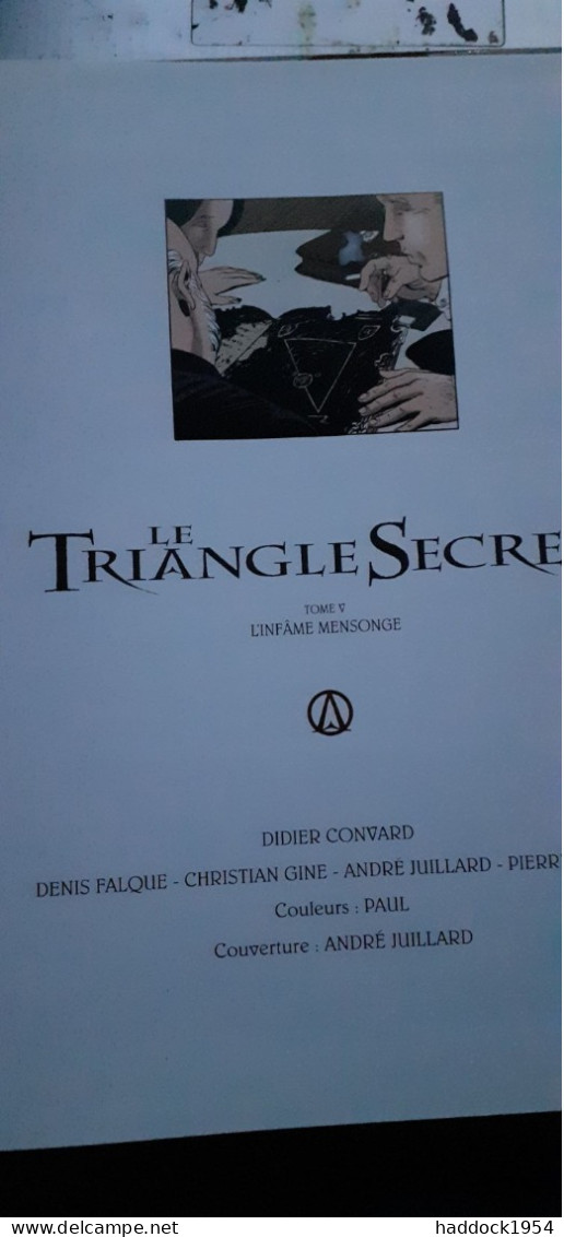 le triangle secret les 7 tomes CONVARD FALQUE JUILLARD glénat 2000-2003