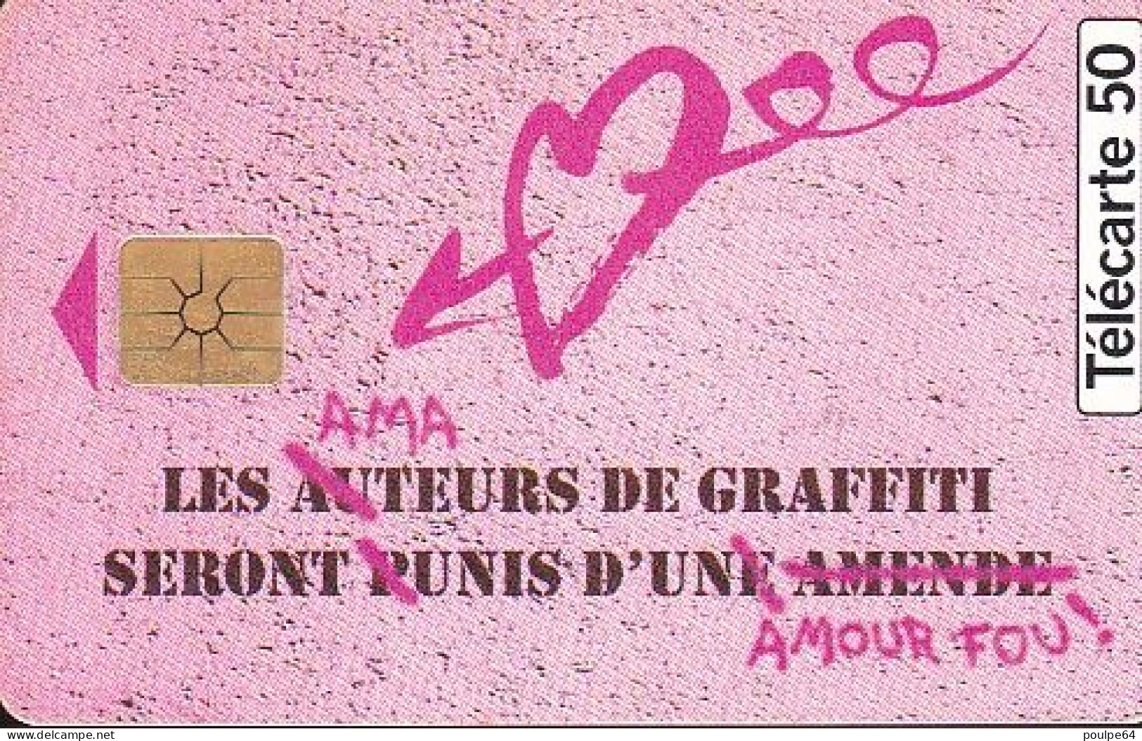 F588A - 09/1995 - GRAFFITI - NAF NAF - 50 GEM1B - (recto : Rose Foncé) - 1995