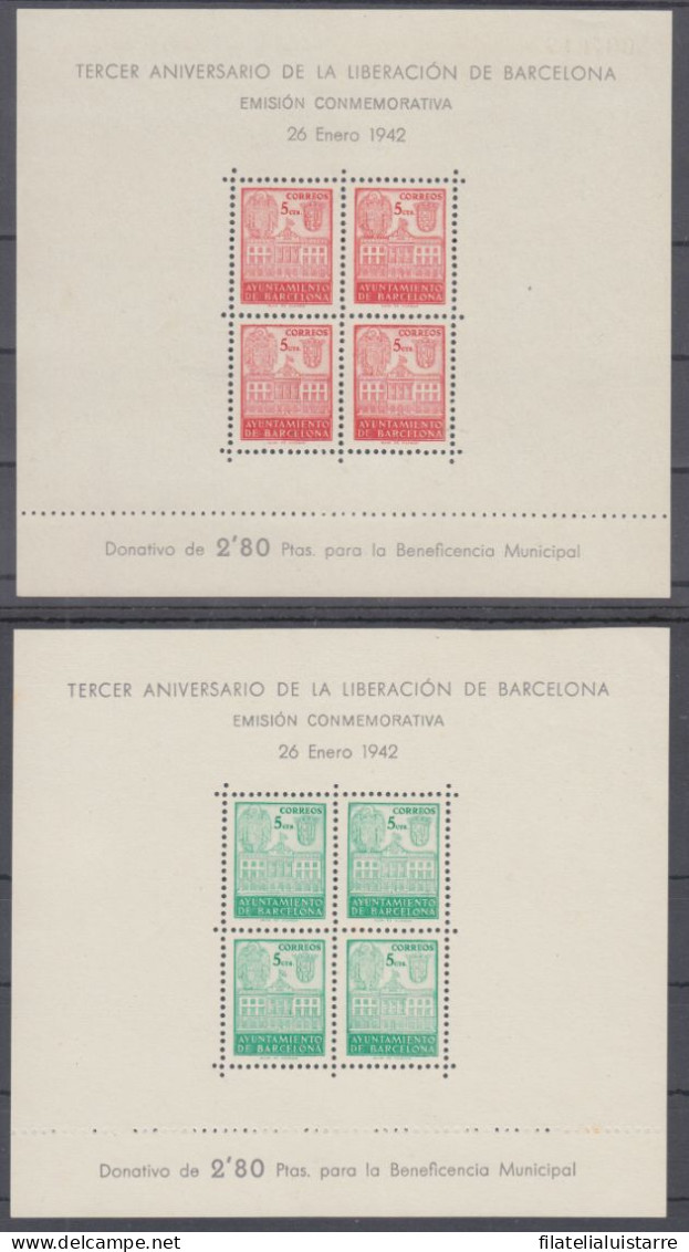 AYUNTAMIENTO DE BARCELONA * 38/39 HOJAS BLOQUE - AÑO 1942 - Barcelona