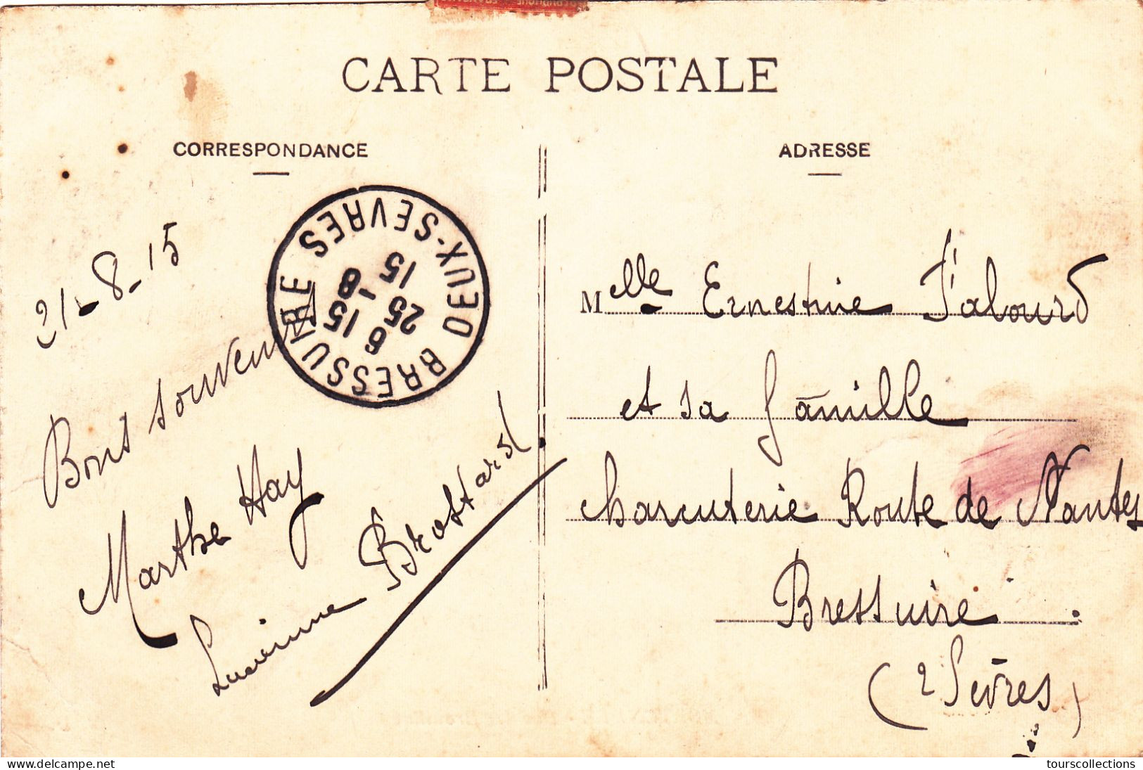 CPA 17 @ MONTENDRE - Rue Des Brouillauds En 1915 Le Bureau De Tabac De L'angle - MD 18 - Montendre