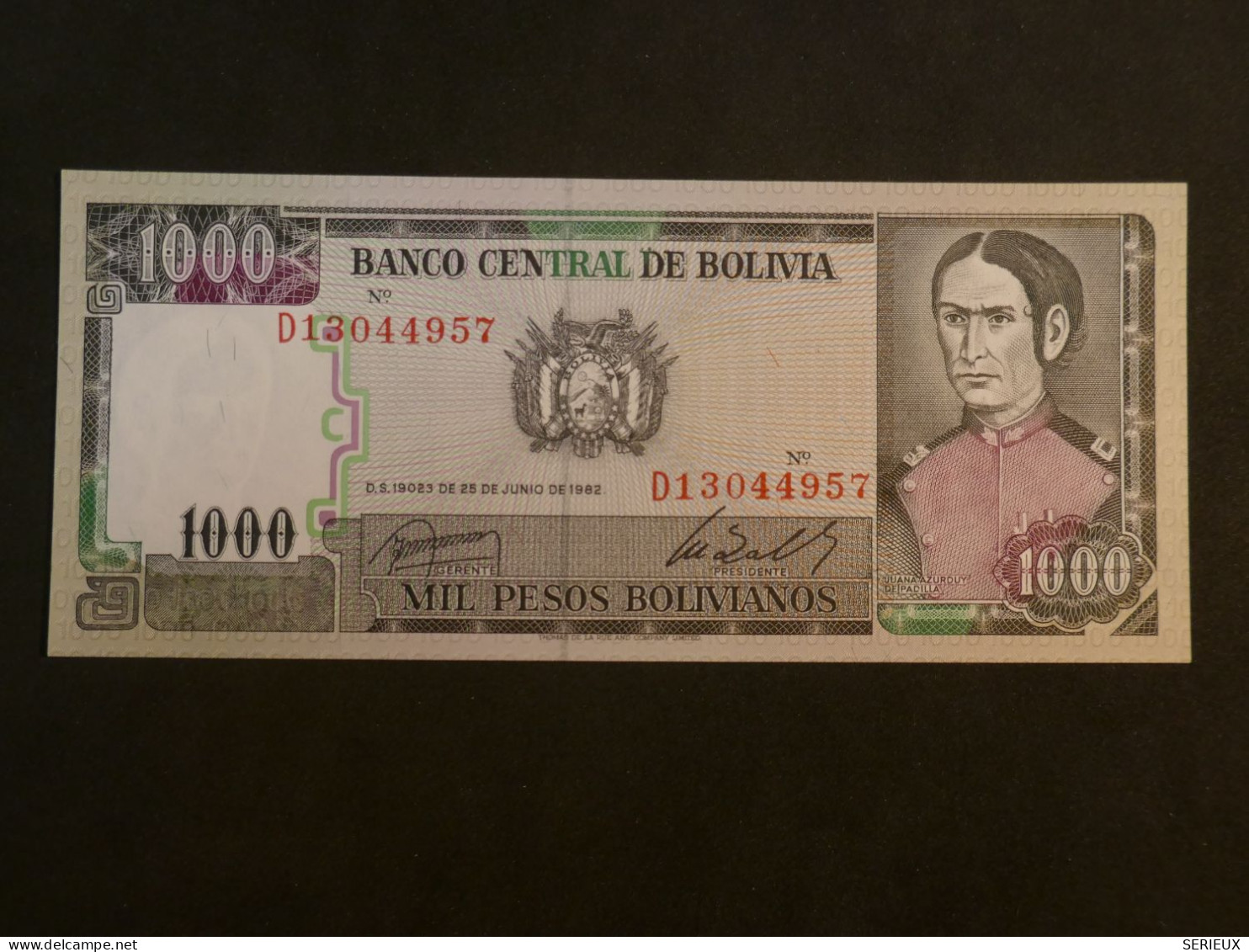 H30  BOLIVIA   BILLET ANCIEN 1982 +TTB + 1000  PESOS   ++NEUF +++ - Bolivia