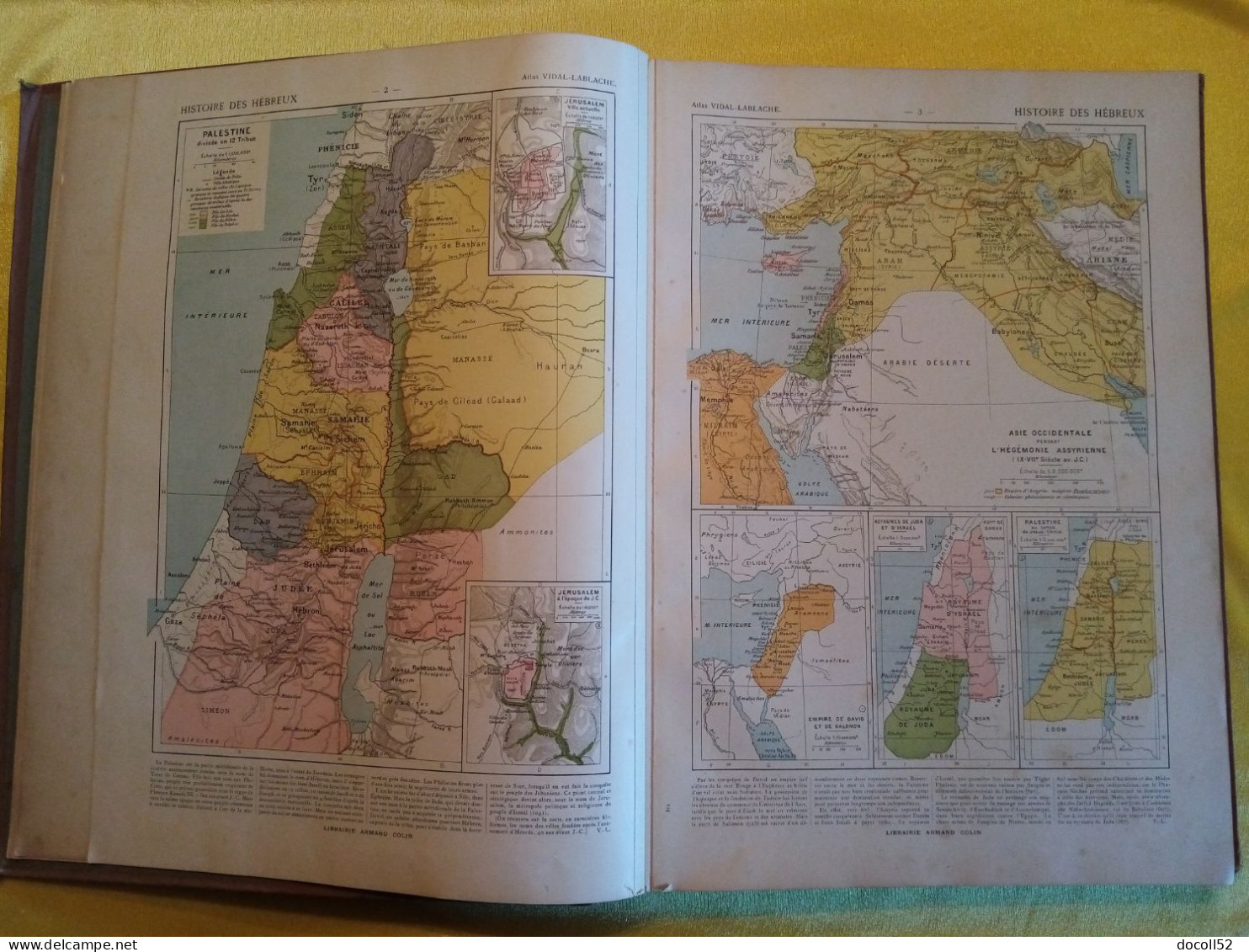 GRAND ATLAS GENERAL VIDAL- LABLACHE DE 1912 PAGES DONT DOUBLES SUR ONGLETS 420 CARTES ET CARTONS - ARMAND COLIN - Cartes/Atlas