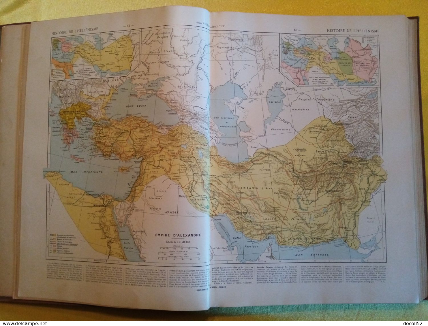 GRAND ATLAS GENERAL VIDAL- LABLACHE DE 1912 PAGES DONT DOUBLES SUR ONGLETS 420 CARTES ET CARTONS - ARMAND COLIN