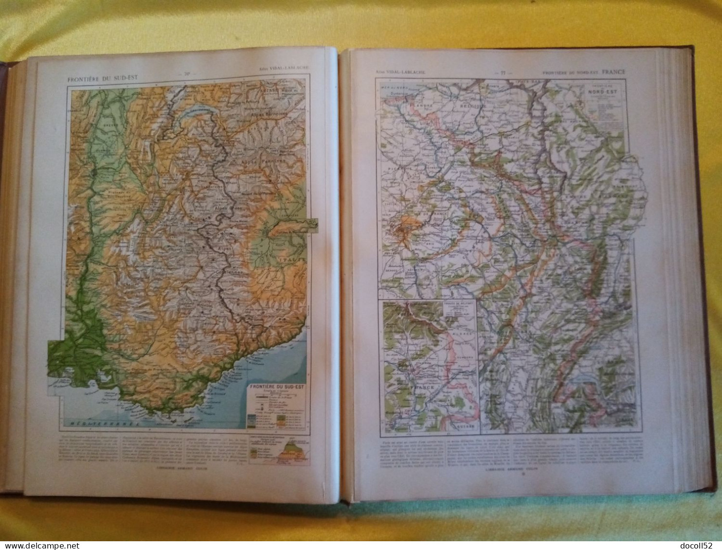 GRAND ATLAS GENERAL VIDAL- LABLACHE DE 1912 PAGES DONT DOUBLES SUR ONGLETS 420 CARTES ET CARTONS - ARMAND COLIN