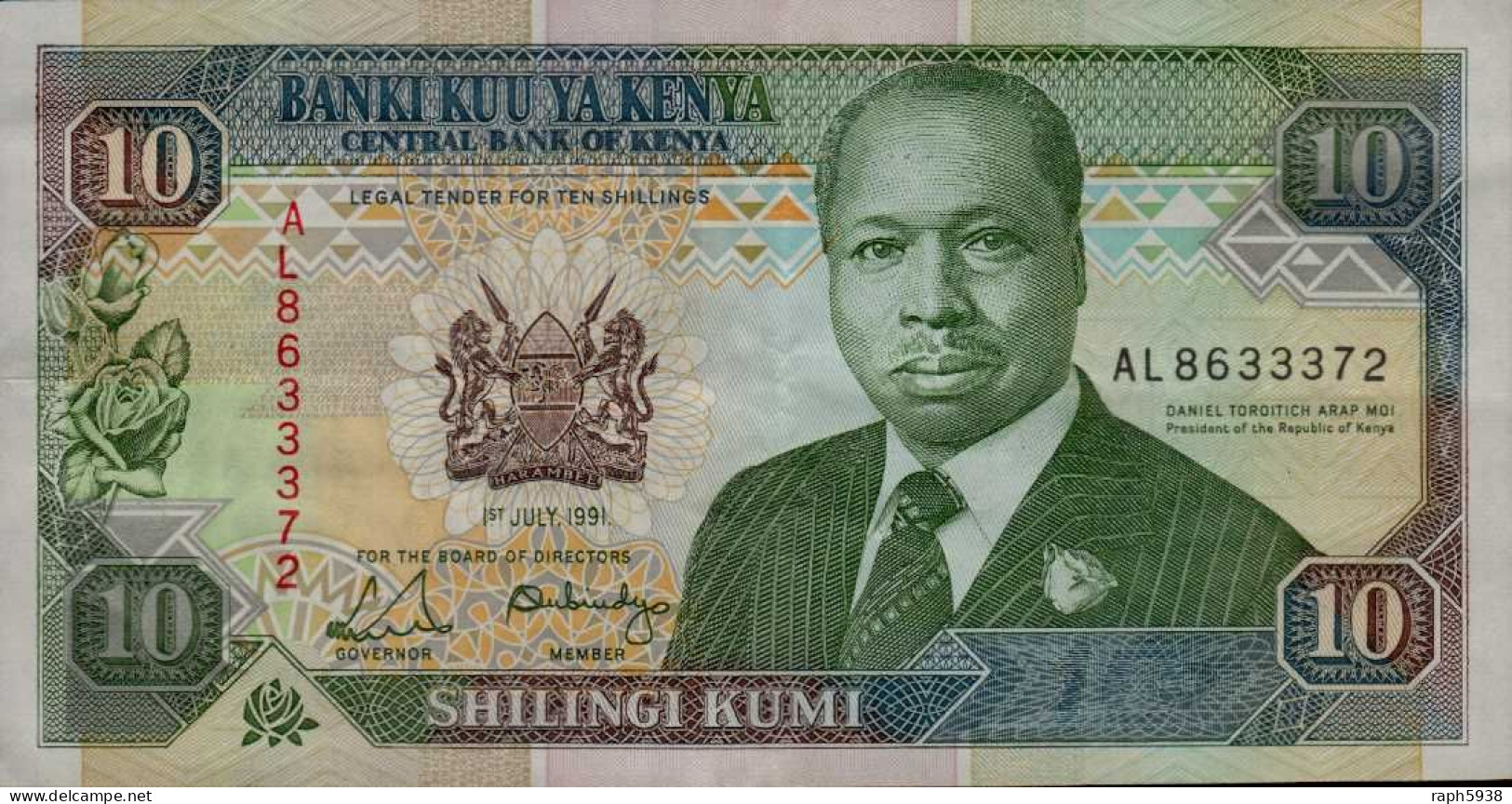 BILLET   10  Shillings  KENYA  1991  TB - Kenia