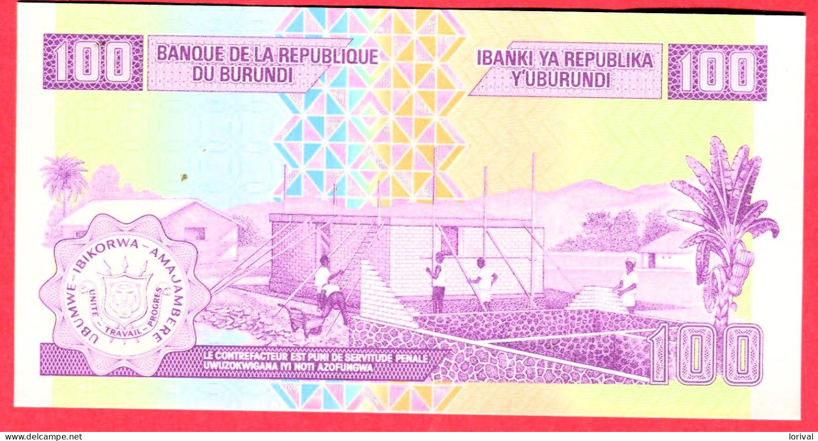 100 Francs Neuf 3 Euros - Burundi