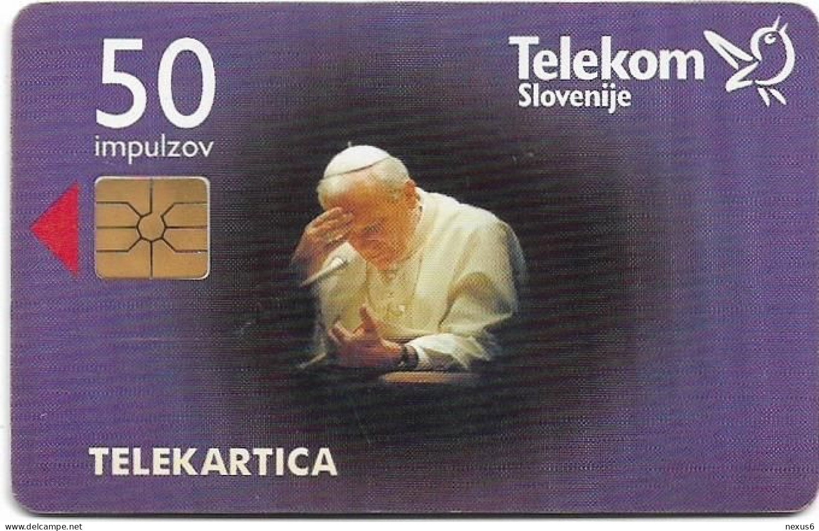 Slovenia - Telekom Slovenije - Papež Janez Pavel II, Gem1A Symm. Black, 05.1996, 50Units, 80.000ex, Used - Slovenia