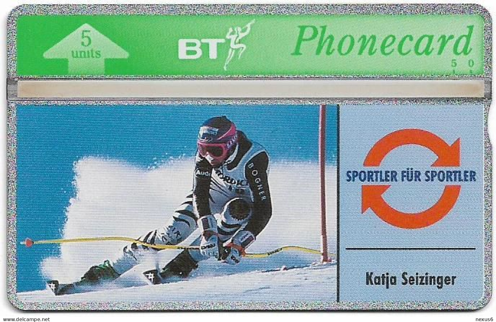 UK - BT - L&G - BTO-053 - Sports Series #8, Katja Seizinger - 308G - 1993, 5U, 5.000ex, Mint - BT Emissions Etrangères