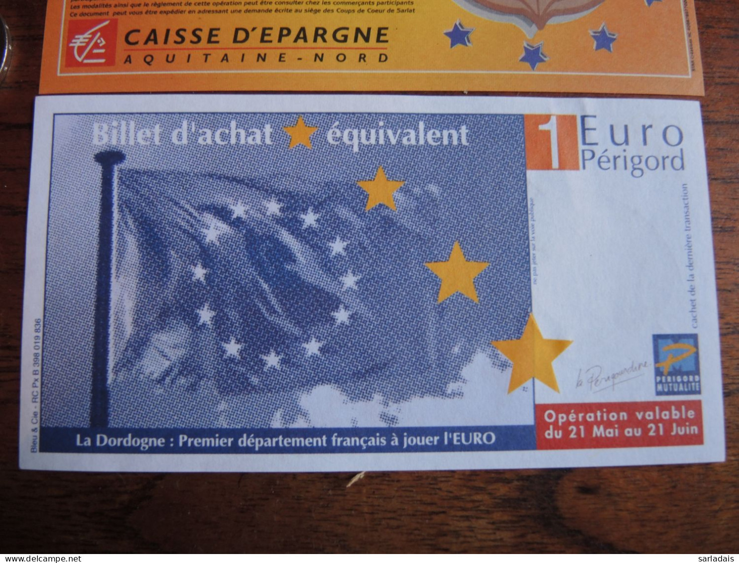 2 Billets Euros Précurseurs-sarlat-dordogne-euronoix-europérigord 1997 - 10 Euro