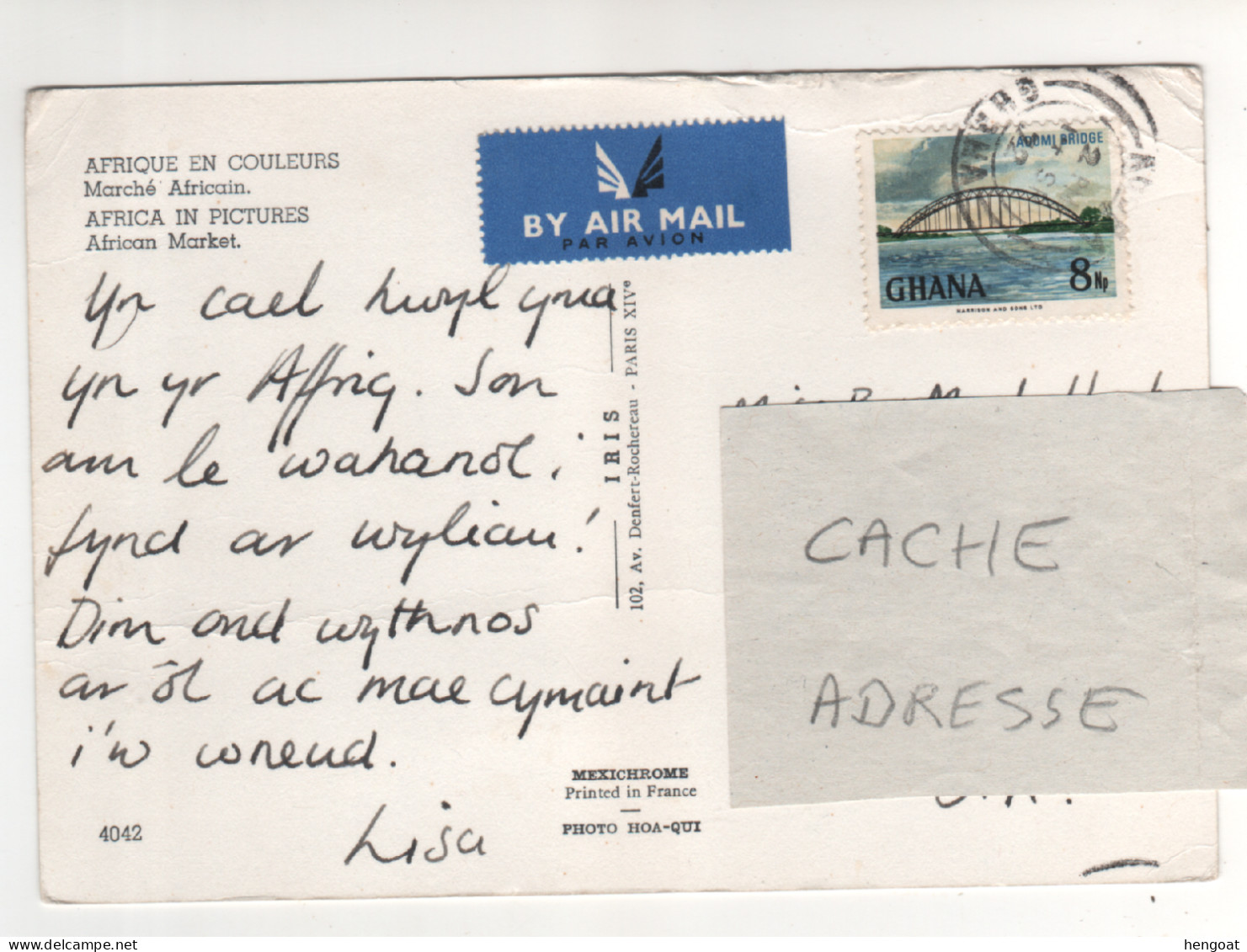 Timbre , Stamp " Pont Adomi " Sur CP , Carte , Postcard Du 14/09/72 - Ghana (1957-...)