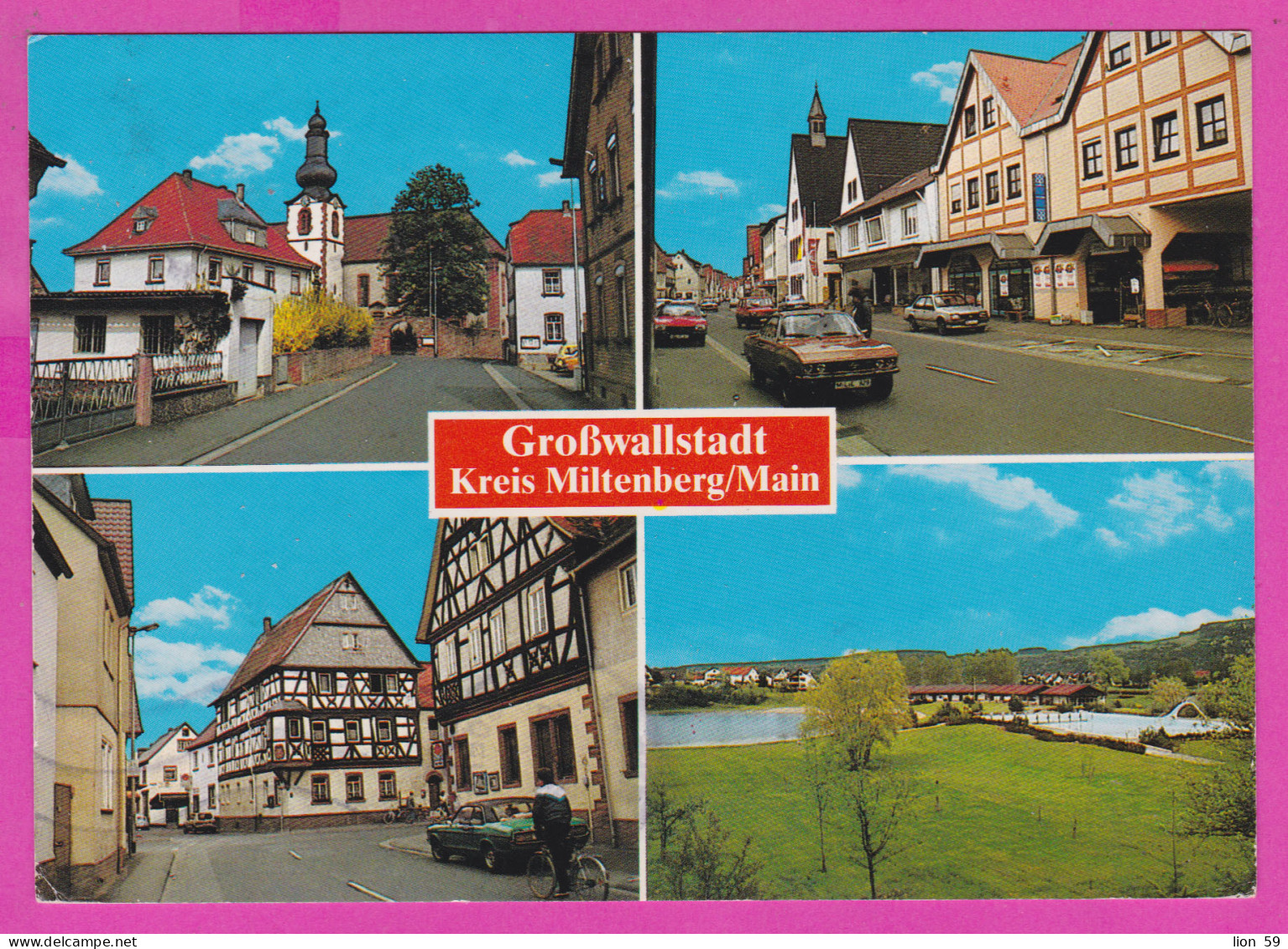 293266 / Germany BRD Großwallstadt Kreis Miltenberg/Main PC USED 1986 - 80+80 Pf. Europa CEPT Schöne Nase Michelangelo - Mittelberg