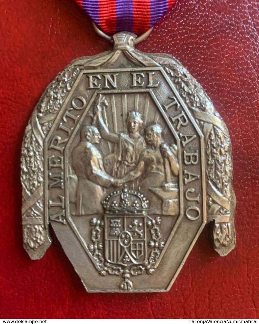 España Medalla Alfonso XIII Merito Al Trabajo 1926 - Sonstige & Ohne Zuordnung