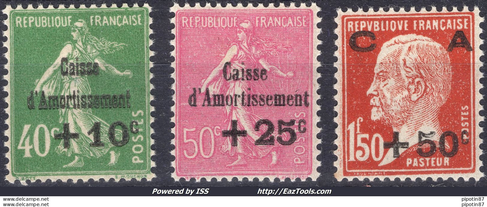 FRANCE CAISSE D'AMORTISSEMENT N° 253/255 NEUF * AVEC CHARNIERE - Ongebruikt