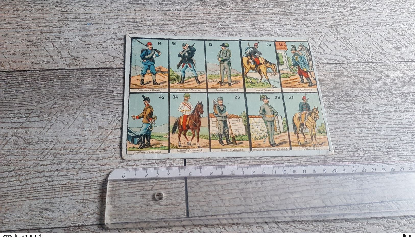 Ancienne Planche De Loto Militaire Autriche Hongrie Bosnie Militaria Jeu Ancien - Otros & Sin Clasificación