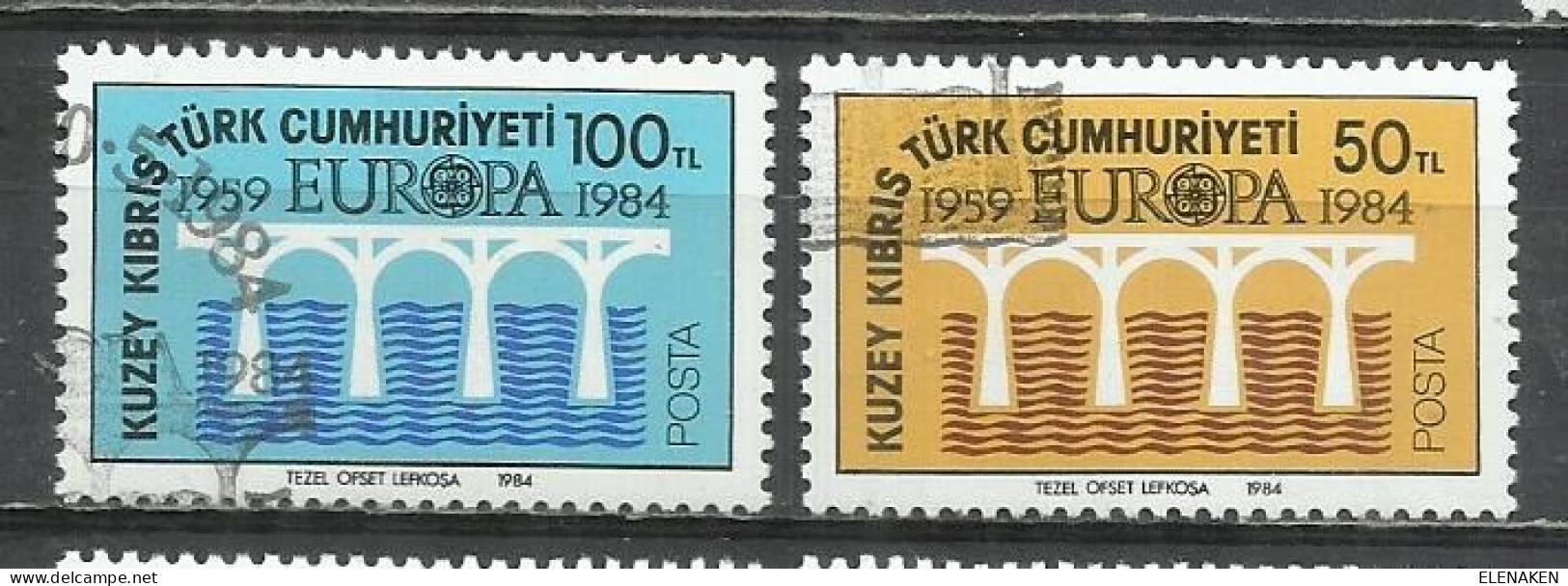 1008K-SERIE COMPLETA CHIPRE TURCO, TURQUIA EUROPA 1984 Nº 127/128 - Gebruikt