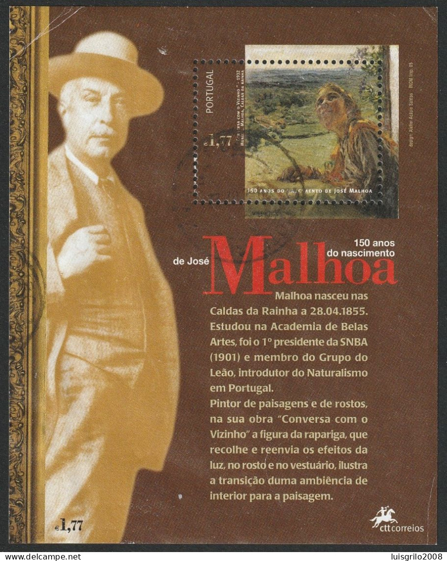 Portugal, 2005 - José Malhoa -|- Mundifil - 3225, Bloco 297 // Used - Gebruikt