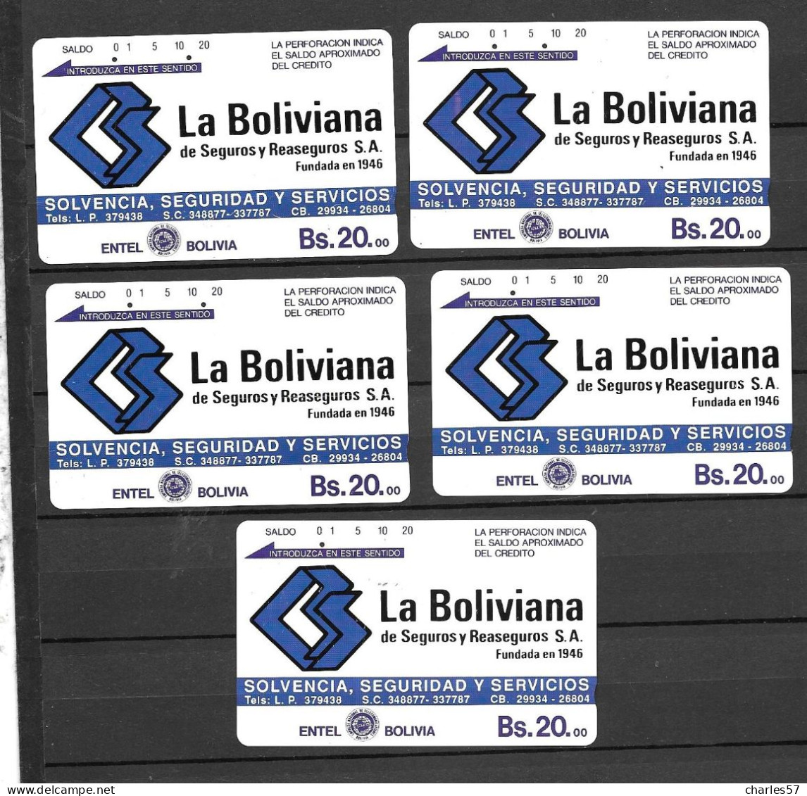 BOLIVIE:La Boliviana  Lot De 5 Cartes - Bolivia