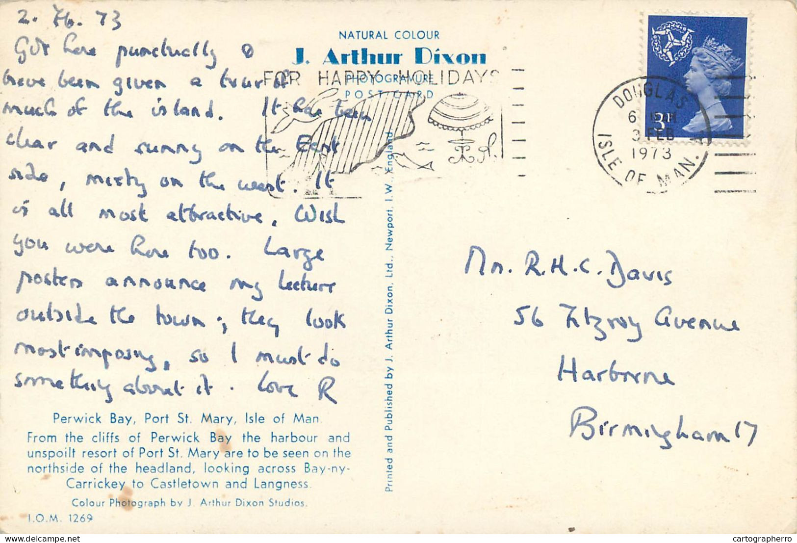 Postcard United Kingdom Isle Of Man Perwick Bay Port St. Mary - Insel Man