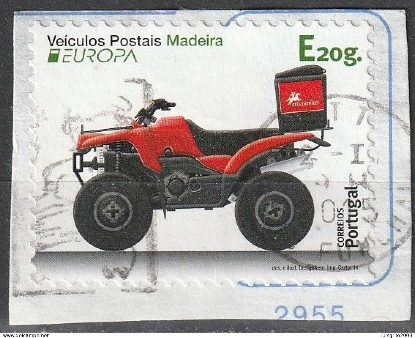 Portugal, 2014 - Veículos Postais Madeira, E20g. -|- Mundifil - 4328 // Autocollant Sur Le Fragment - Oblitérés