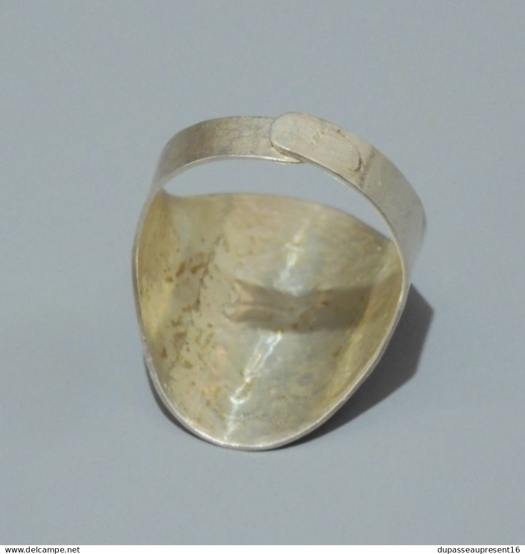 -BELLE ANCIENNE BAGUE ARGENT poinçon 925° 2 Poissons gravés Réglable Bijou   E