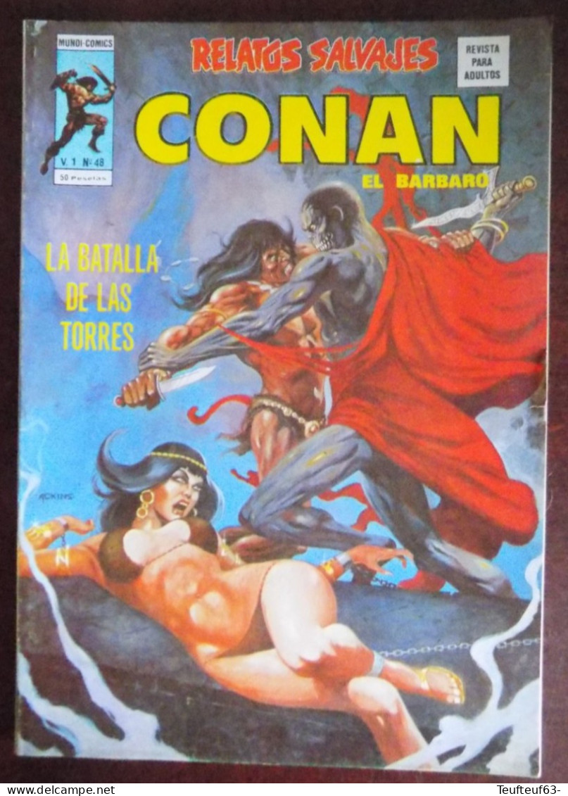 Conan El Barbaro V.1 N°48 Couv. Adkins - Oude Stripverhalen